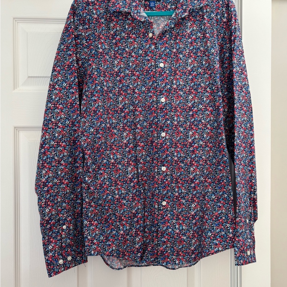 Apt. 9 Men's Blue Floral Button Down Shirt